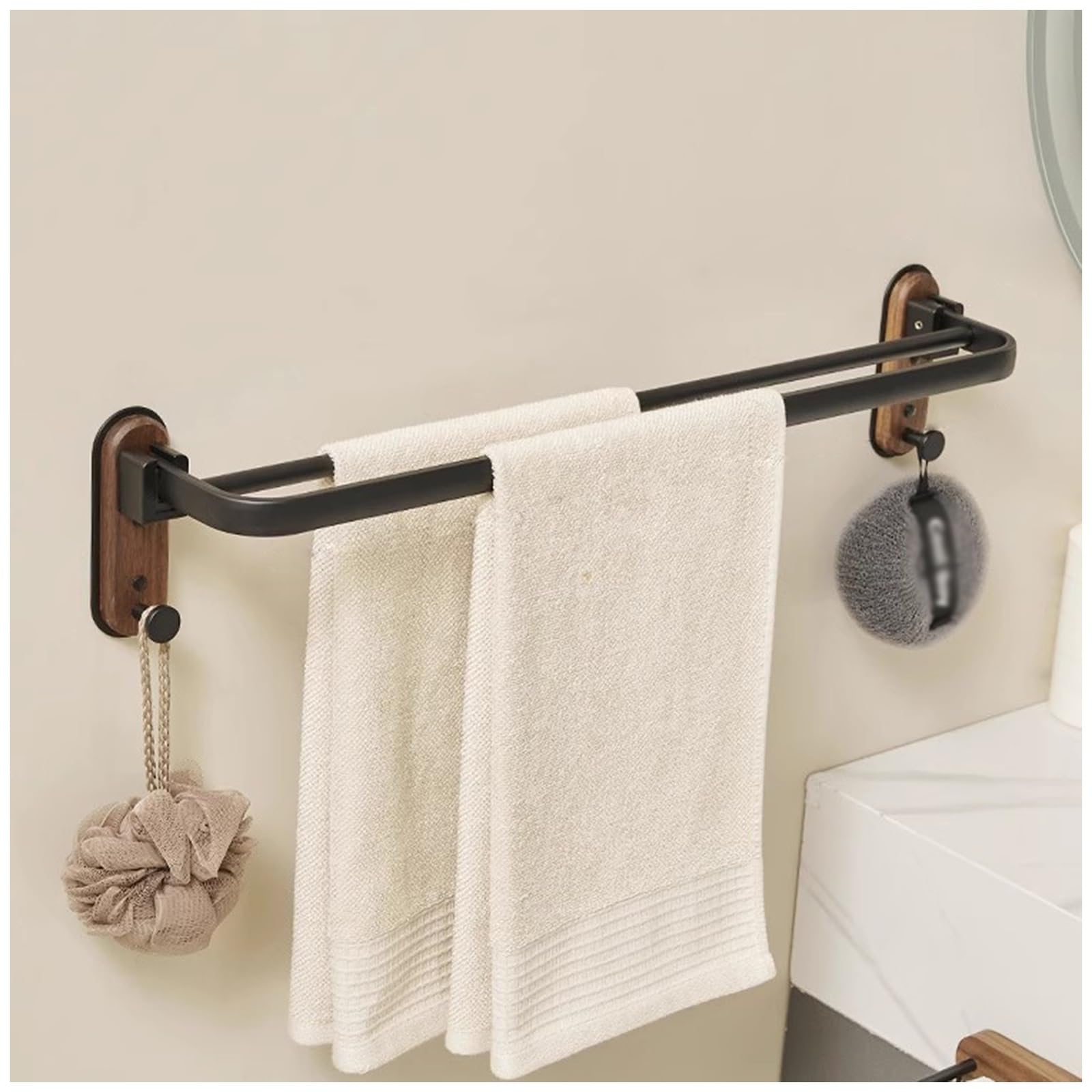 Porte-serviettes double barre anti-rouille pour sécher le linge humide en sécurité