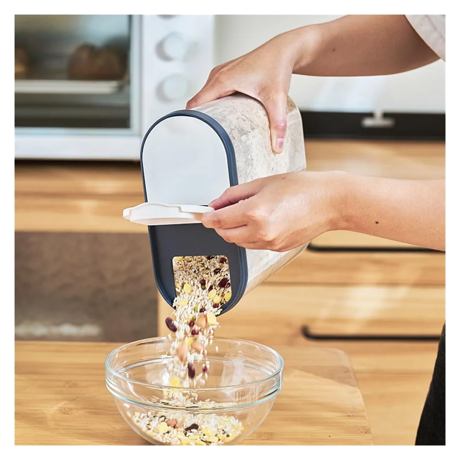 Almacenamiento de cocina Nuevo contenedor de almacenamiento de plástico, dispensador de pasta, arroz, cajas organizadoras de cereales, gabinete, refrigerador, frascos de almacenamiento, accesorios de