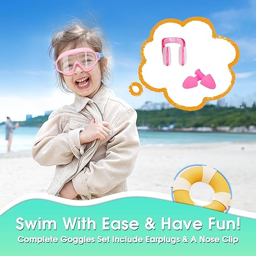 Miniatura 7 de EverSport Paquete de 2 gafas de natación para niños, gafas de natación antivaho para niñas y niños de 3 a 15 años