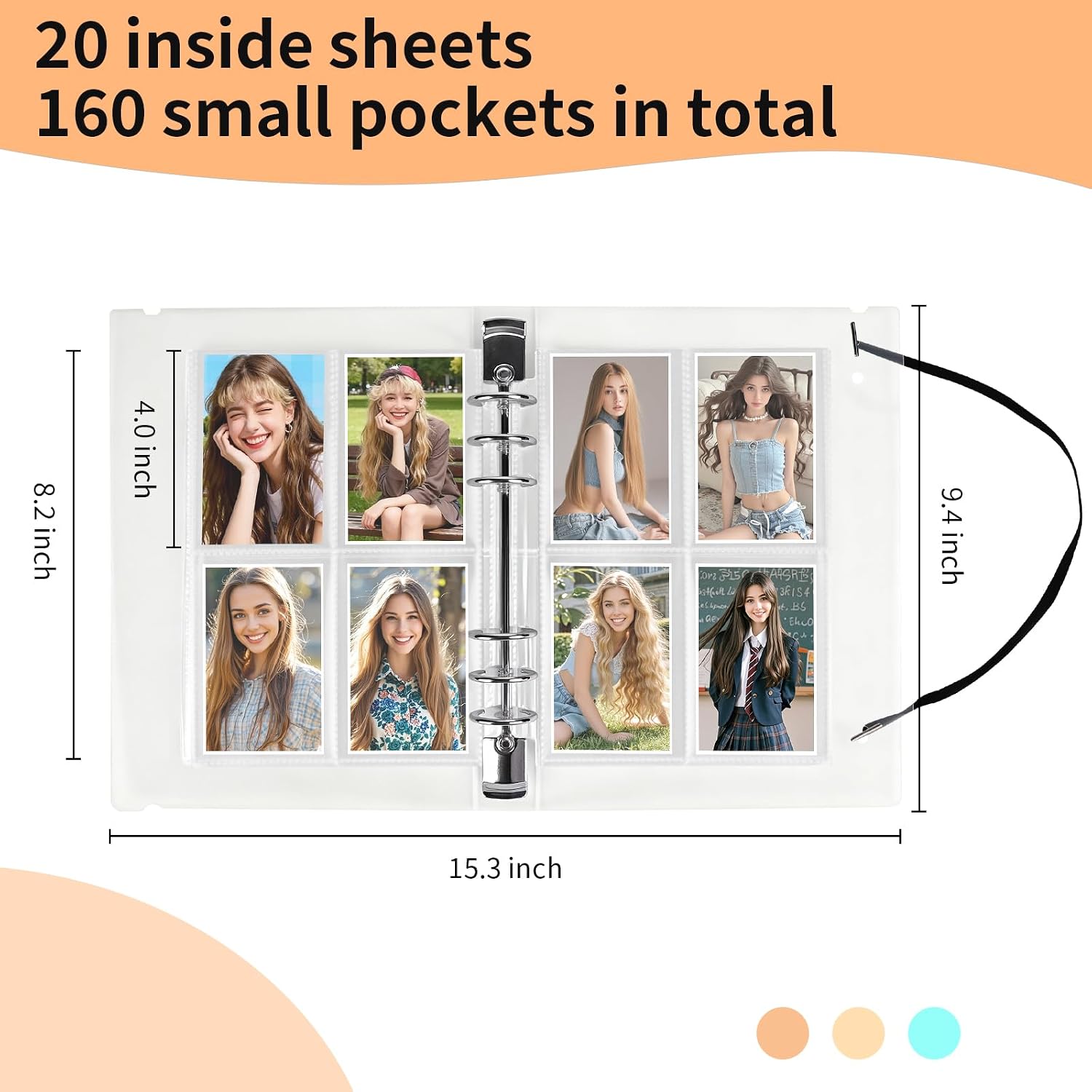2-Pack A5 KPop Photocard Binder, 6-Ring Album with Adjustable Tie Closure image 2