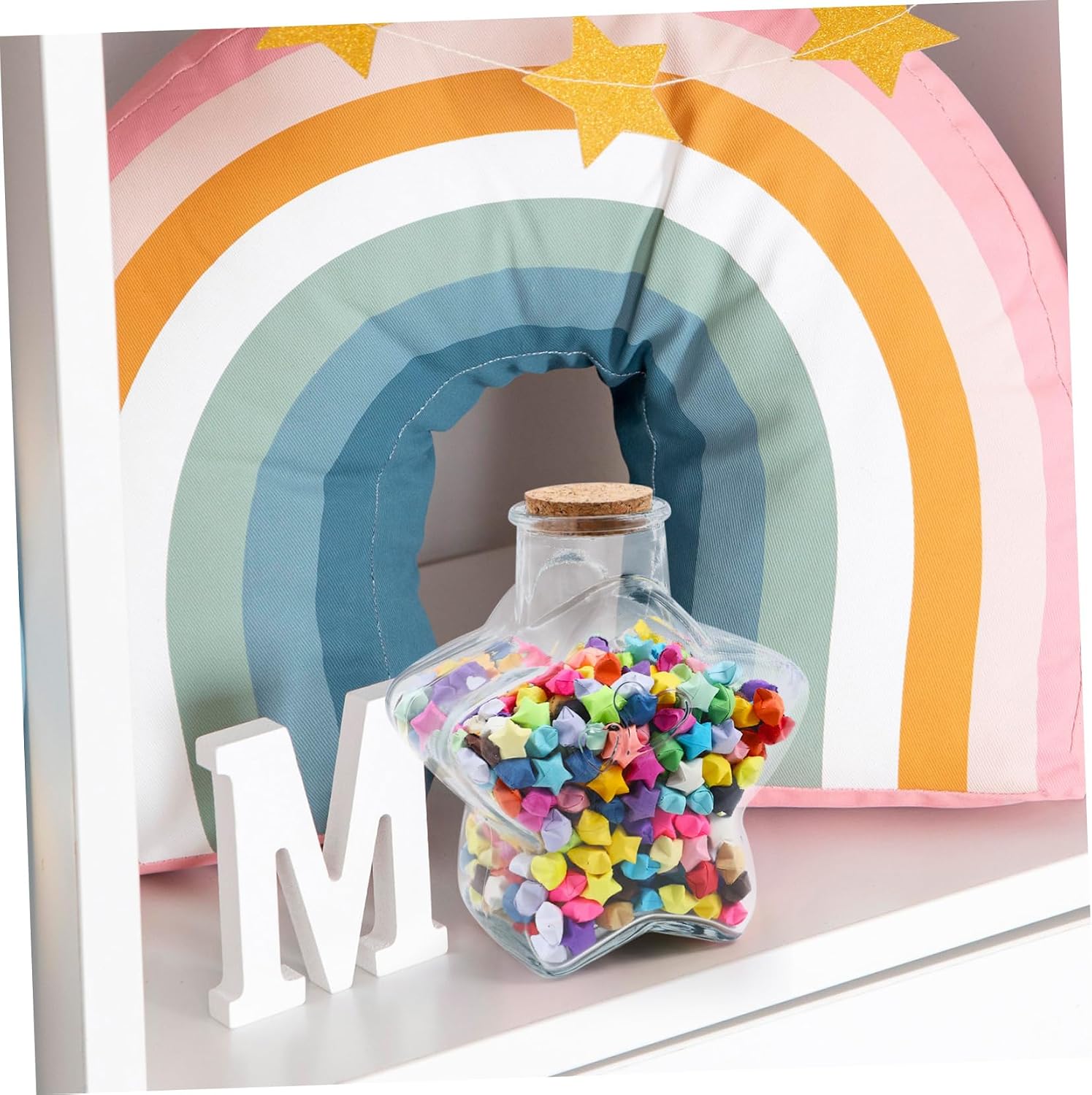 Origami Paper Star Strip Star Shaped Jars Cork Wishing Bottle Decor Boys and Girls Birthday Party