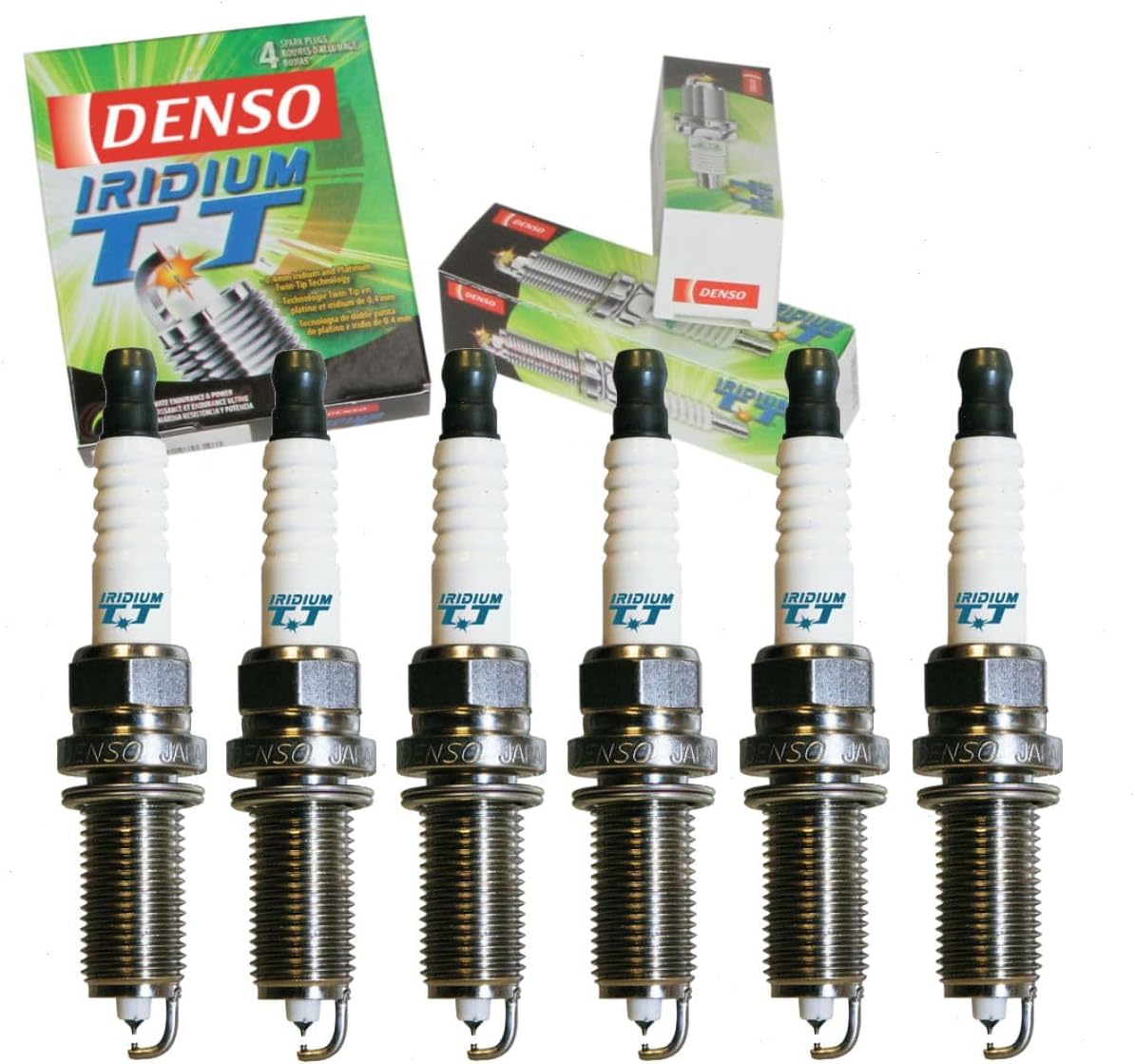 6 pc DENSO Iridium TT Spark Plugs compatible with Nissan Maxima 3.5L V6 2009-2017