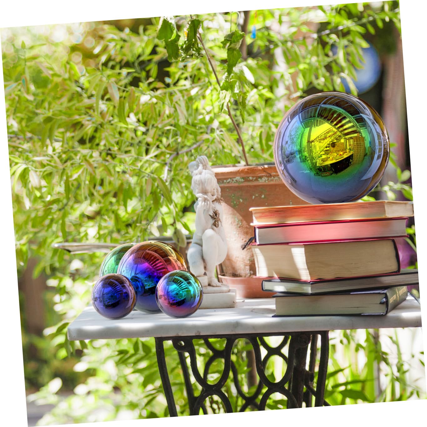 GALPADA 6 Palline Acciaio in Acciaio Inossidabile, Sfere Riflettenti da Giardino Lucidate a Specchio, Decorative per Patio ed Esterni, 6 Pezzi
