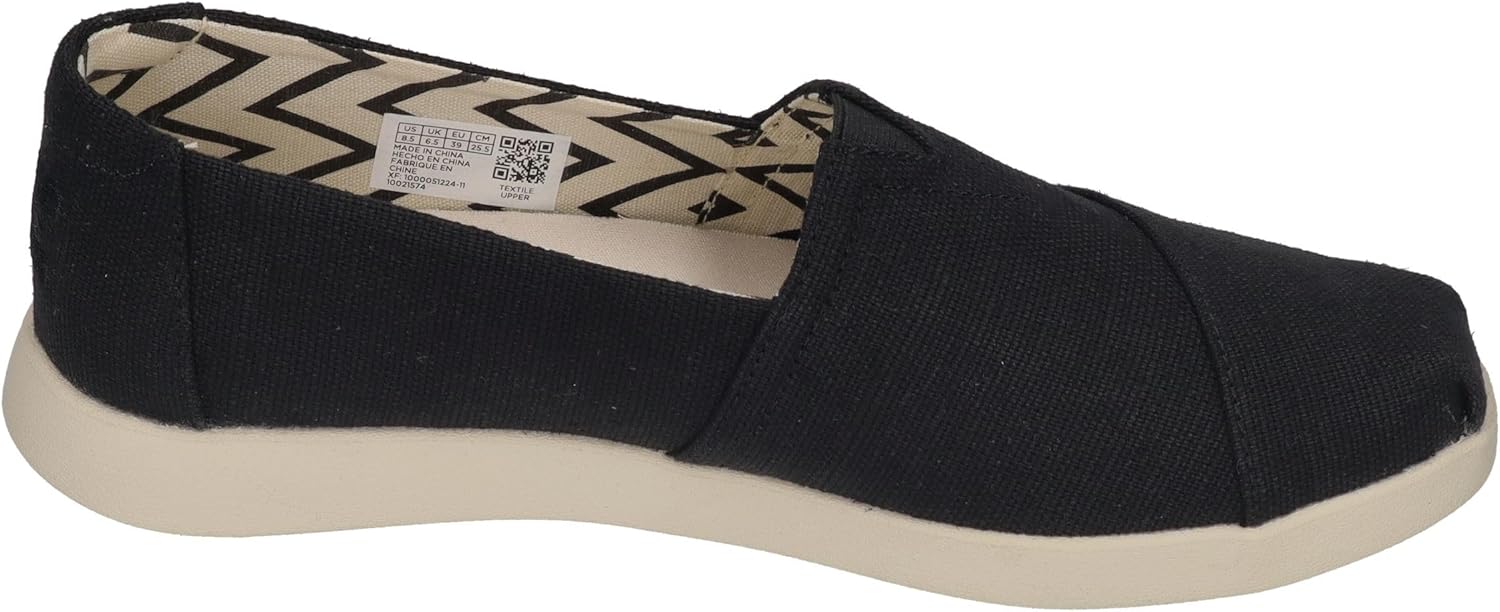 TOMS Women's Alpargata Plus Espadrille, Black Heritage Canvas, 7 - Image 4