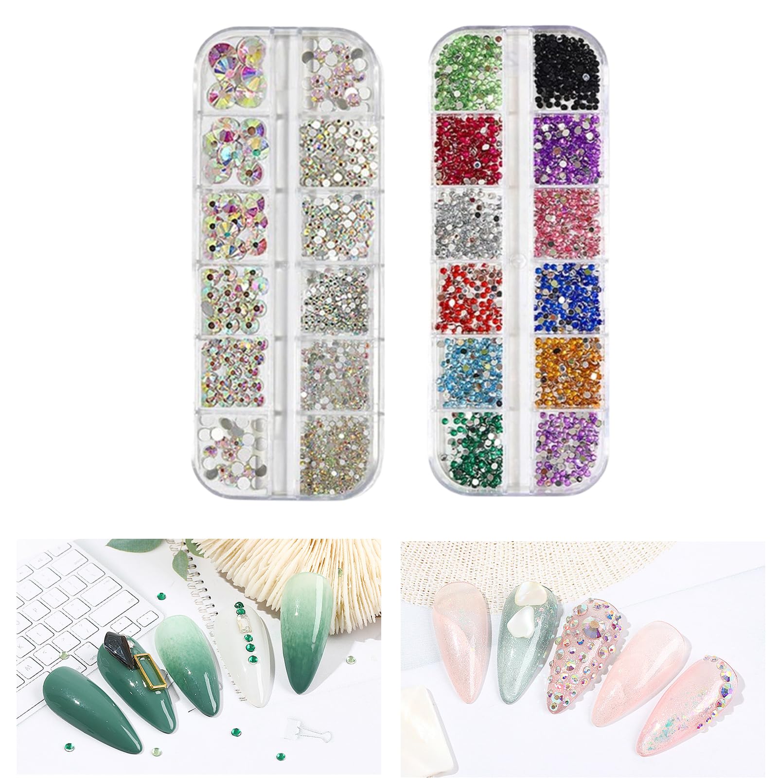 Amazon.co.jp: ラインストーン カラー 2個ケー 大容量 1.4mm~8mm 13色