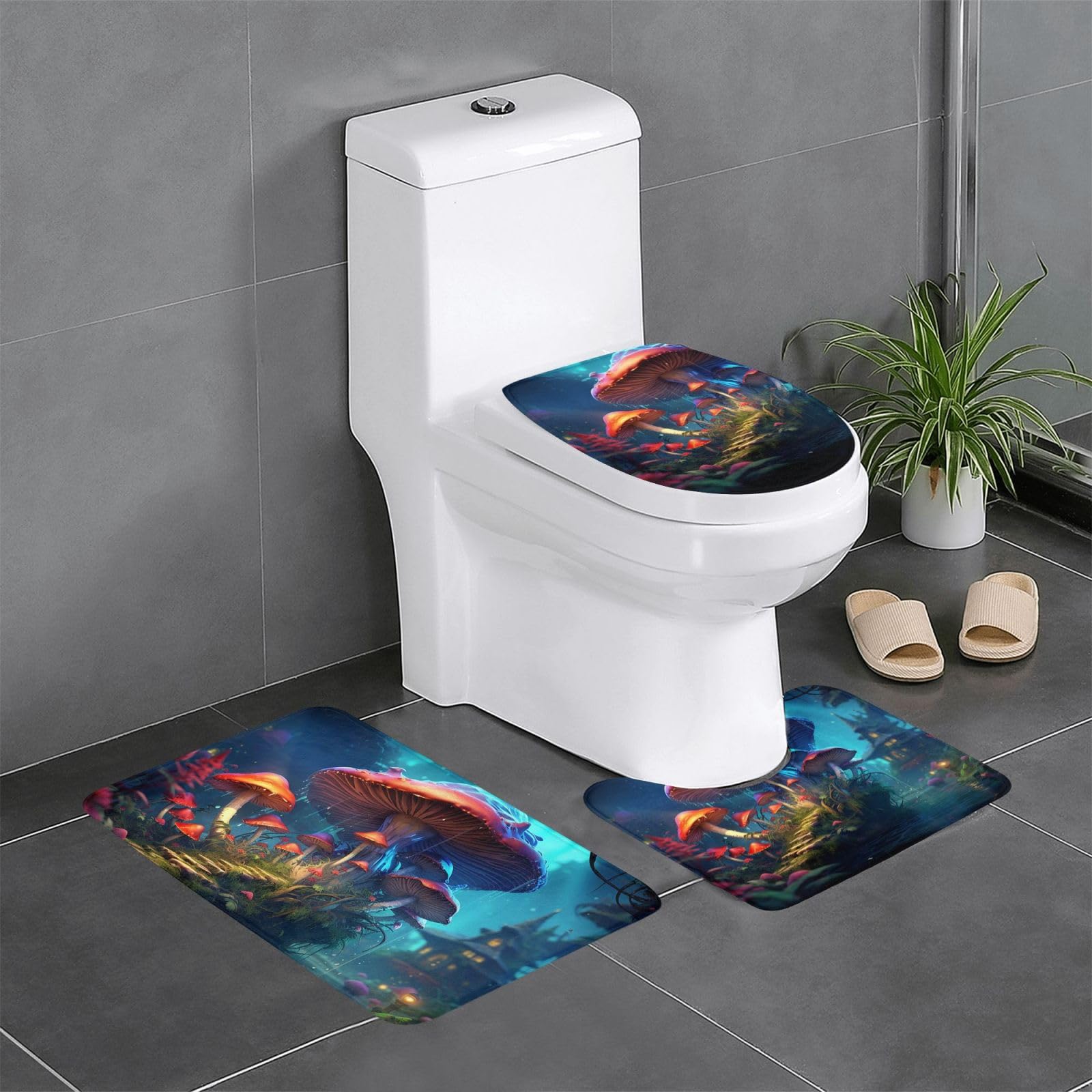 Tapis de bain absorbant en forme de U pour une douceur mystérieuse