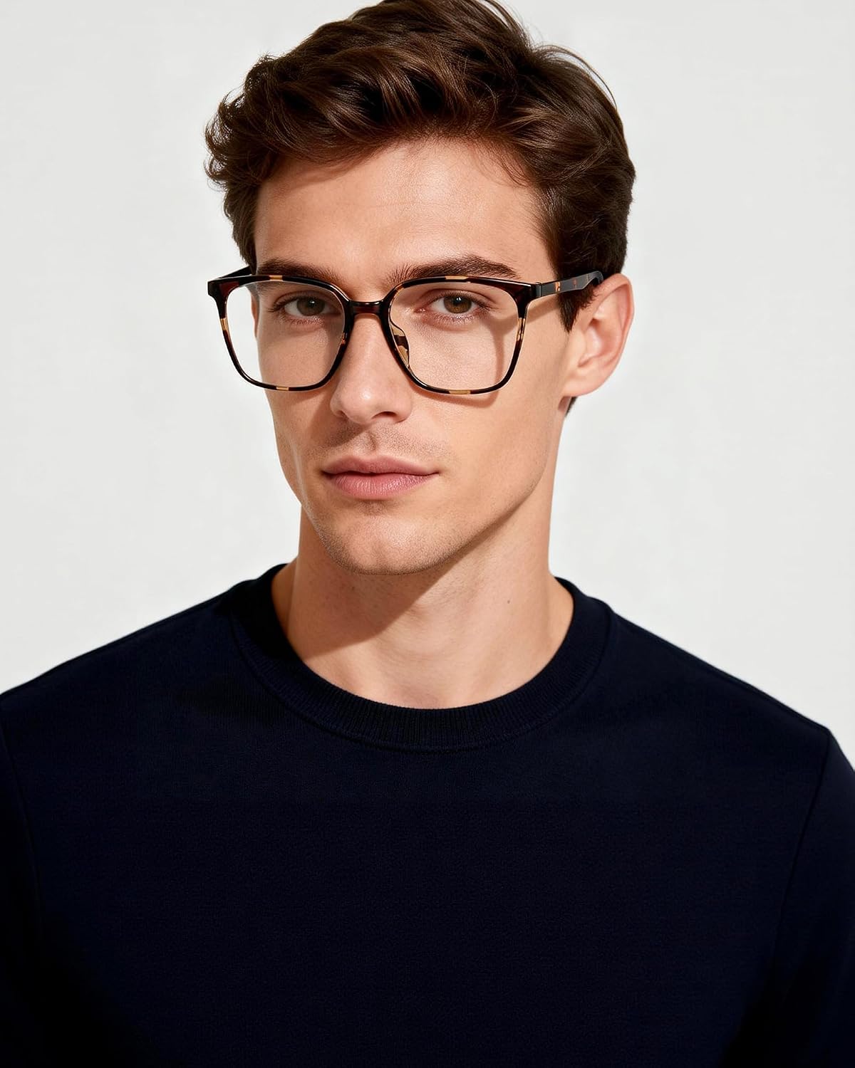 ANRRI Ultra Light Blue Light Glasses, Classic Large Frame Computer Glasses, Anti Glare & Reduce Eye Strain