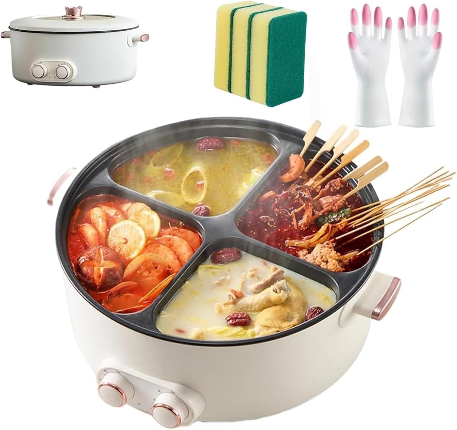 Olla Eléctrica Multifuncional Zunife Pro 4 Compartimentos 7L