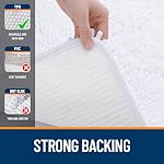 OLANLY Chenille Tapis de bain 20" x 30", Mat de salle de bain en peluche extra douce absorbante, en caoutchouc à sec rapide, tapis de bain lavable en machine pour le plancher de salle, baignoire et douche, accessoires de décoration maison, blanc