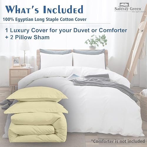 Miniatura 75 de Juego de funda de edredón tamaño King 100% algodón egipcio transpirable Funda de edredón con cierre de cremallera y lazos en las esquinas 600