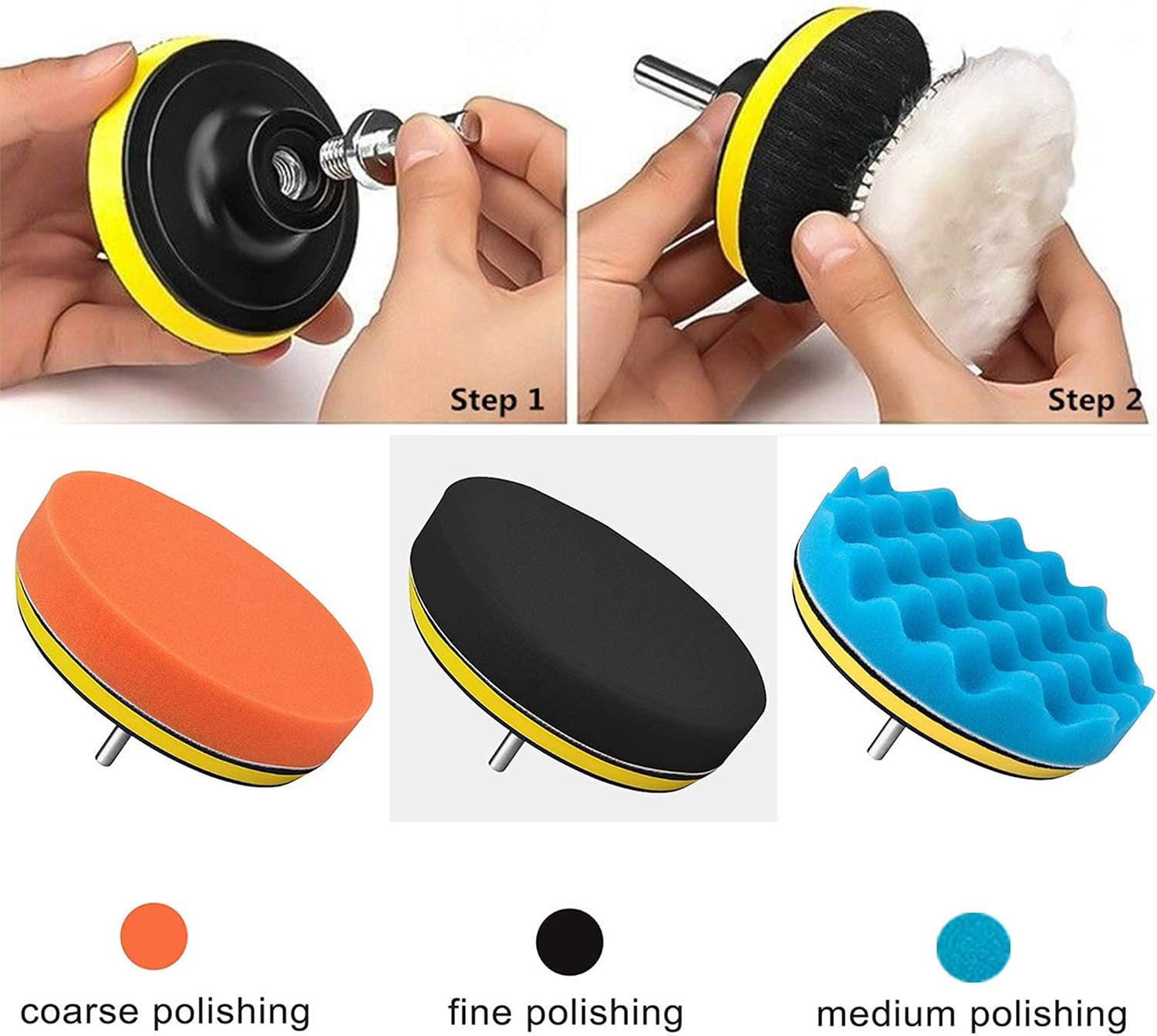 Car Decal Adhesive Removal Tool Kit, 8 Pcs 4 Inch Rubber Eraser Wheel Decal Pinstripe Remover with Polishing Pad, Sticker Remover for Cars, Boat, Bikes, Motorcycles