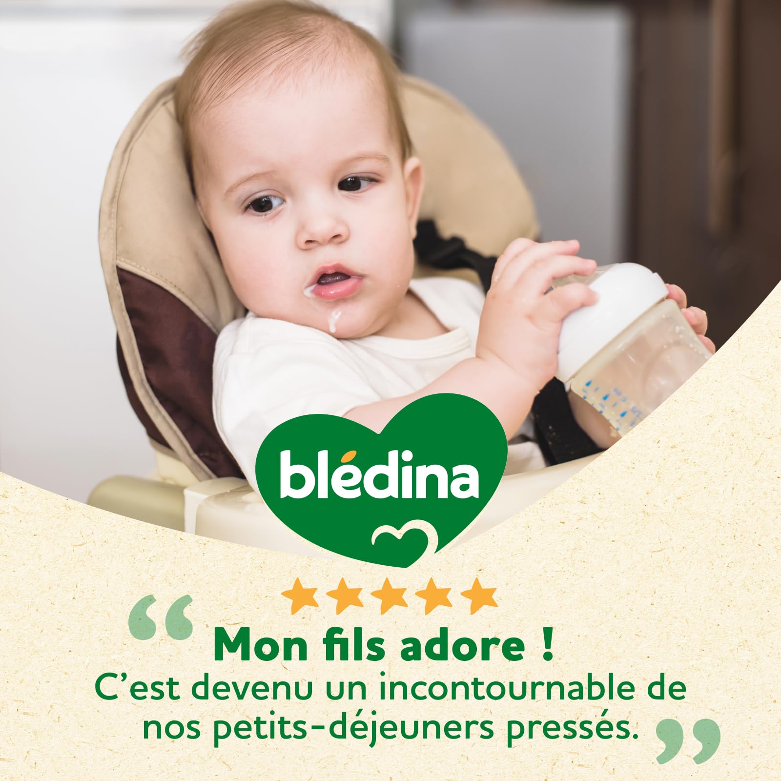 Blédina Blédidej Céréales bébé Biscuité Saveur Vanille Dès 12 Mois Lait bébé petit-déjeuner Calcium Vitamine C Fer Oméga 3 Format Pratique 12x250 mL