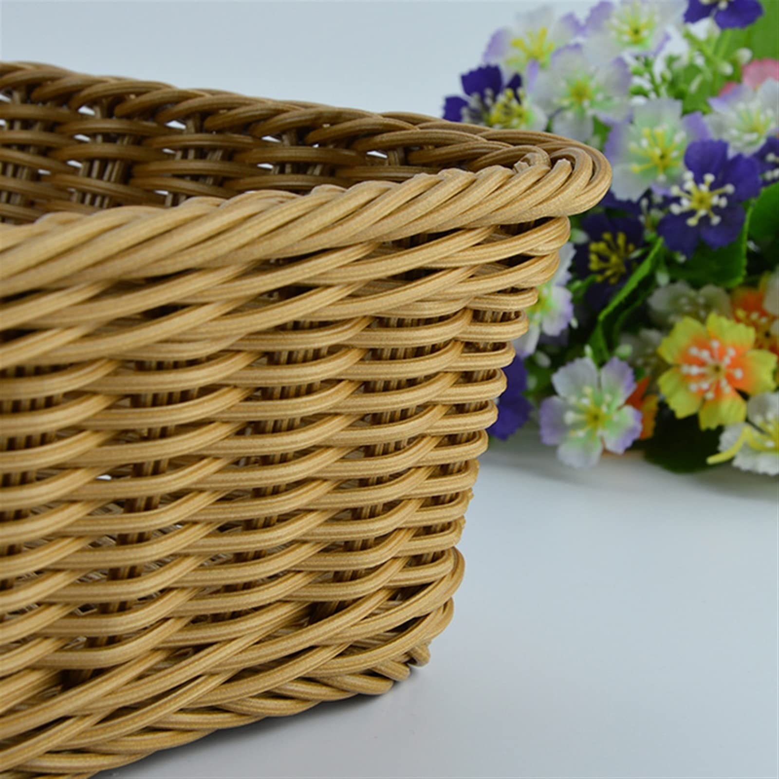 Cesto for Frutta a Doppio Strato Cesto for Esposizione del Pane Vassoio for Pasticceria a Buffet a Due Strati Tessitura Creativa