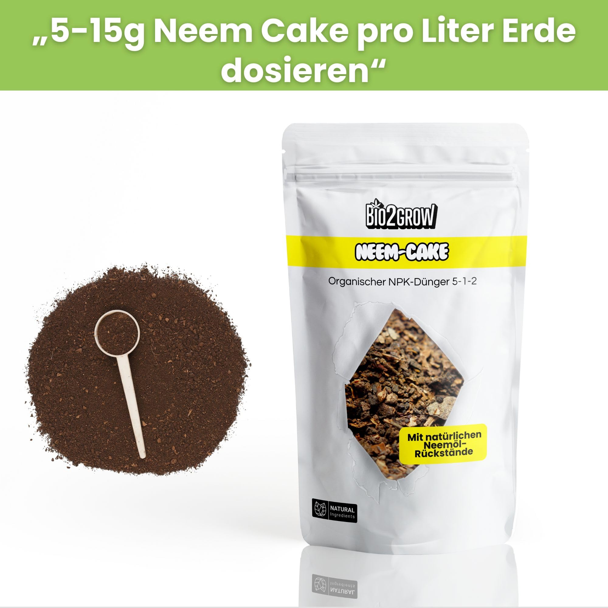 Neem Cake 5 KG – natürlicher Bodenhilfsstoff, organischer Dünger für Bodenverbesserung