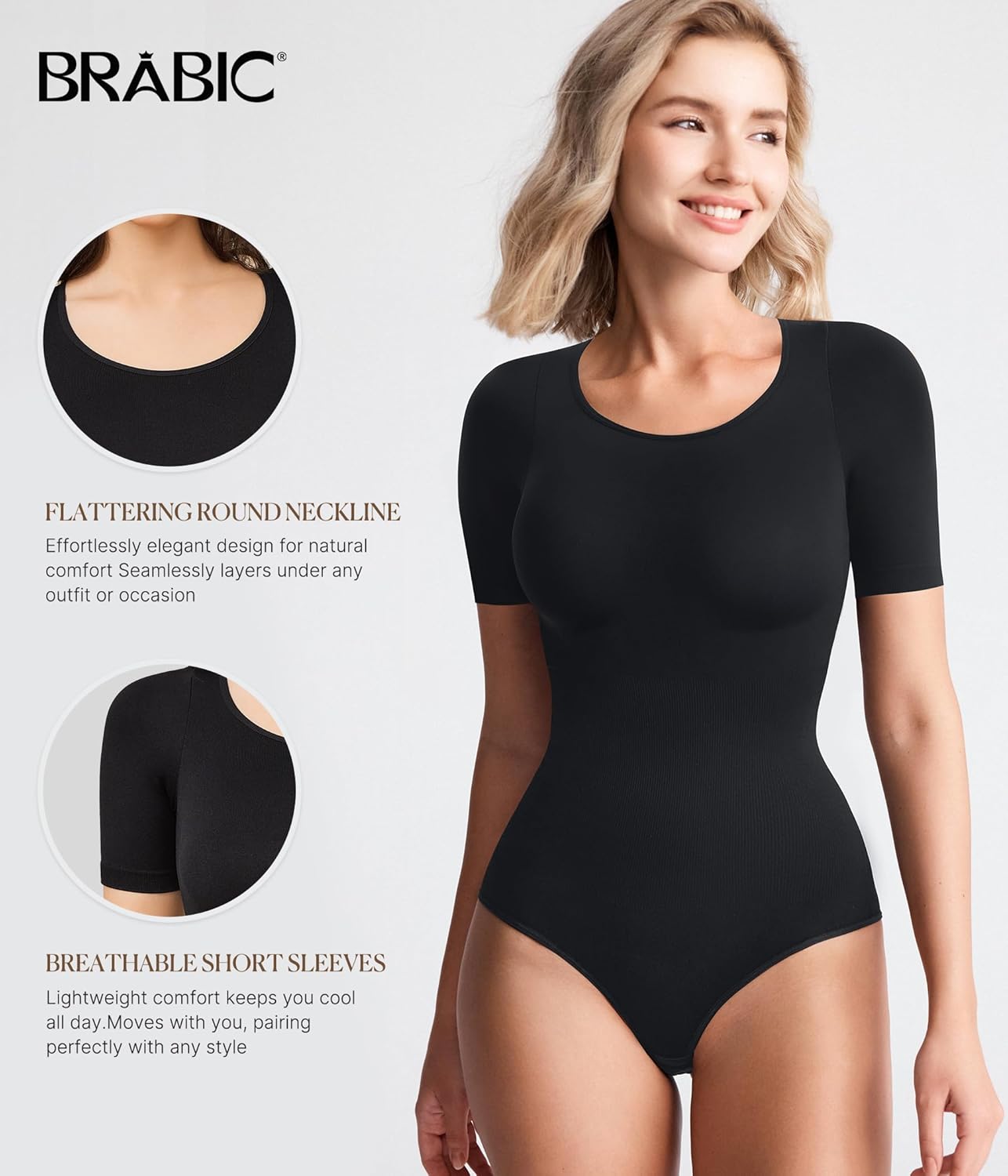 BRABIC Womens Bodysuit Shapewear for Tummy Control Seamless Sleeveless Tank Tops Body Shaper - Image 2