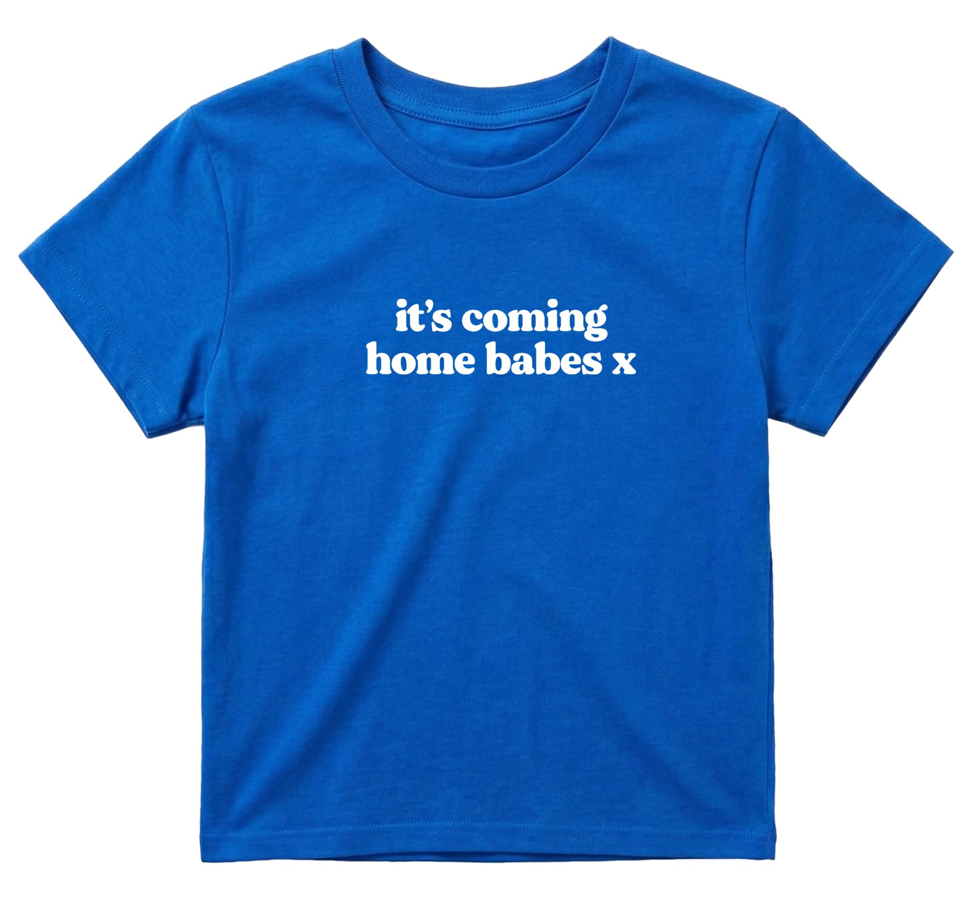 Sanfran Clothing It's Coming Home Babes x Baby Tee T-Shirt Top World Football Shirt England Scotland Country Team 2026 Soccer Womens Flag Varsity Shirt Royal Blue - XXS