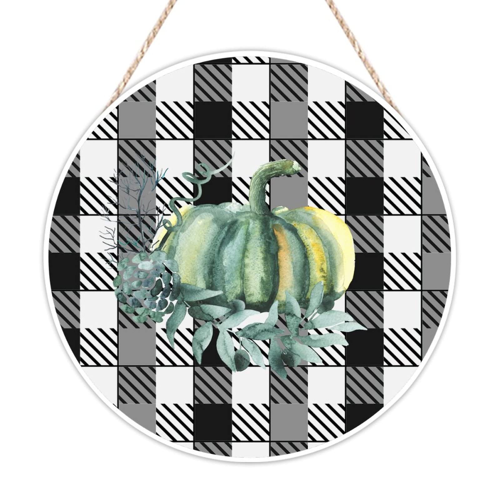 Décoration bois d'Halloween panneau citrouille de porte 40,6 cm