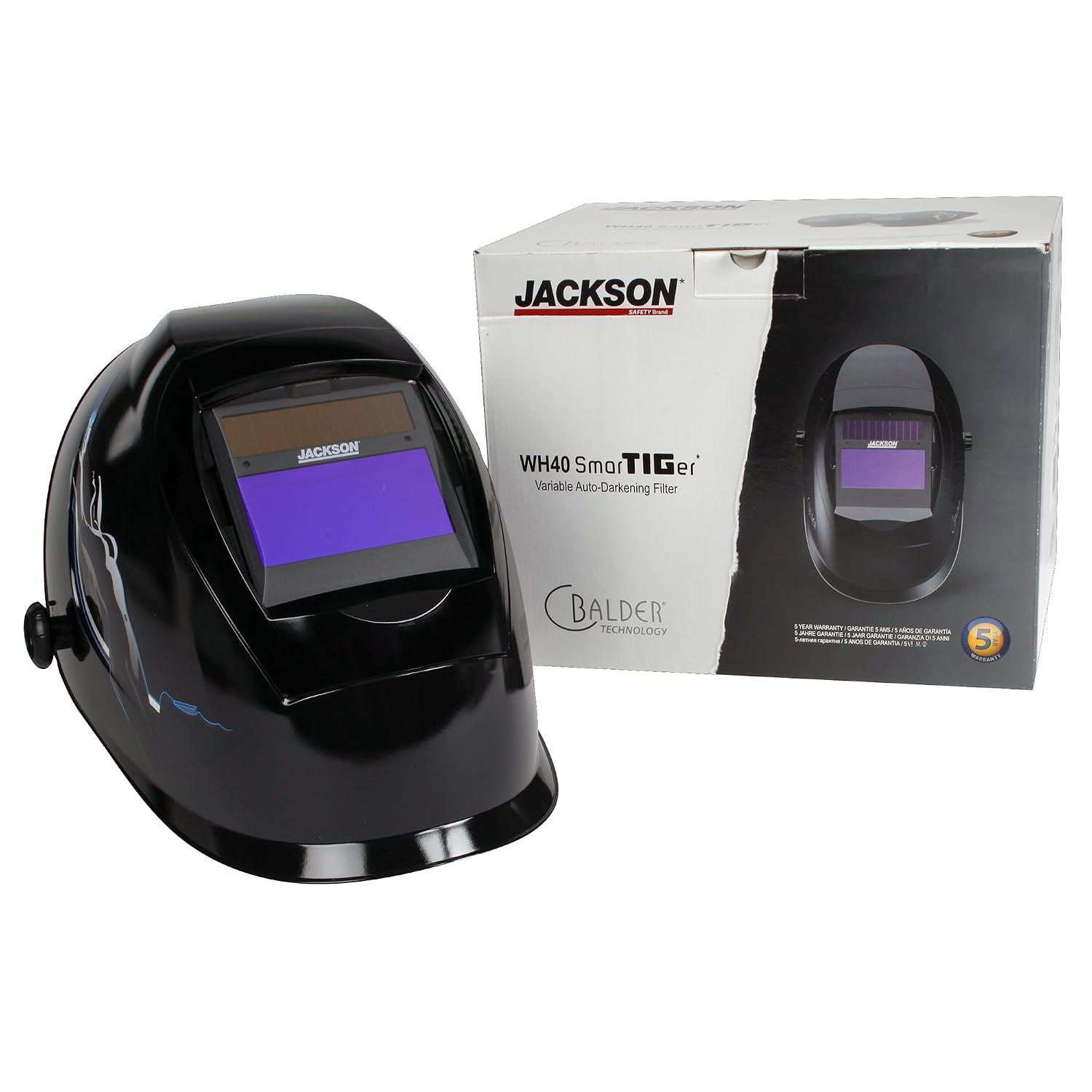Super Deal Product Jackson Safety Lightweight SmarTIGer Variable Auto Darkening Filter Welding Helmet with Balder Technology, Torch Dancer, Black, Universal Size, 46139