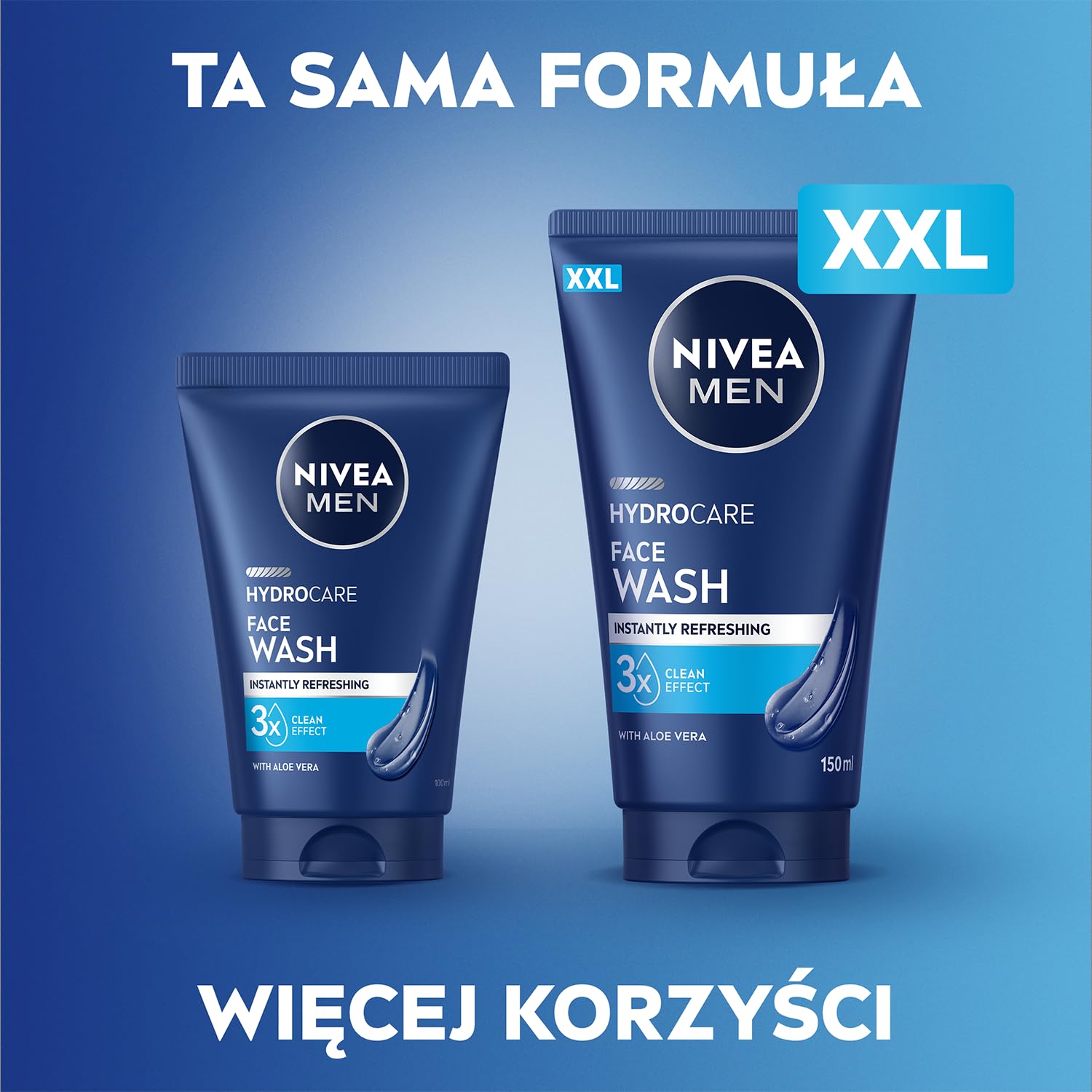 NIVEA MEN Hydrocare Żel do mycia twarzy dla mężczyzn XXL 150 ml
