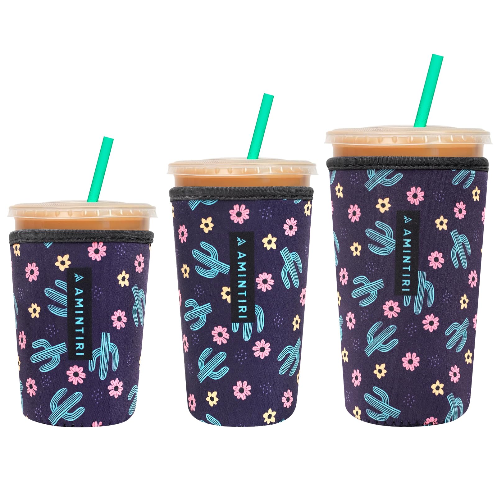 Amintiri Reusable Insulator Neoprene Sleeve for Iced Coffee &amp; Cold Soda