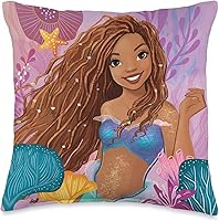 Vista 5 de Disney Little Mermaid Ariel Under The Sea Smile - Almohada de 18 x 18 pulgadas, multicolor