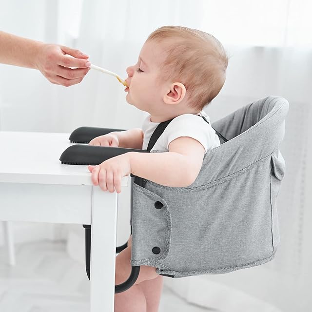PandaEar Baby Table Chair Hook on Seat| Clip on High Chair Booster Seat for Home or Travel| Portable Fold-Flat High Load Design
