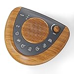 Raynic Noise Machine, Battery Powered Sound Machine, Portable Sleep Machine with 36 Natural Soothing Sounds, Timer, USB Port, Headphone Jack for Baby, Kids, Adults, Travel, Office (Yellow Wood Grain)