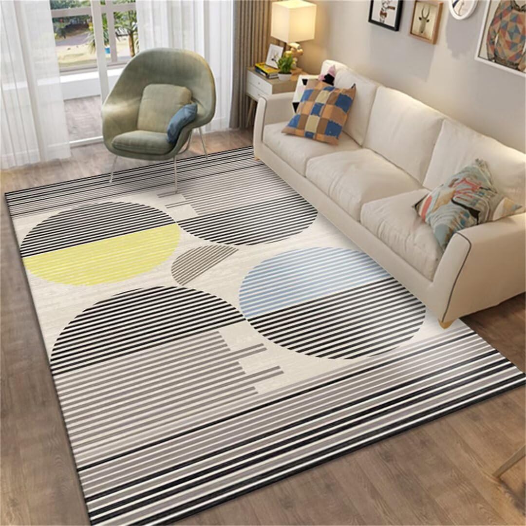 Tapis fille chambre à motif géométrique gris pour adoucir l'espace de jeux moderne