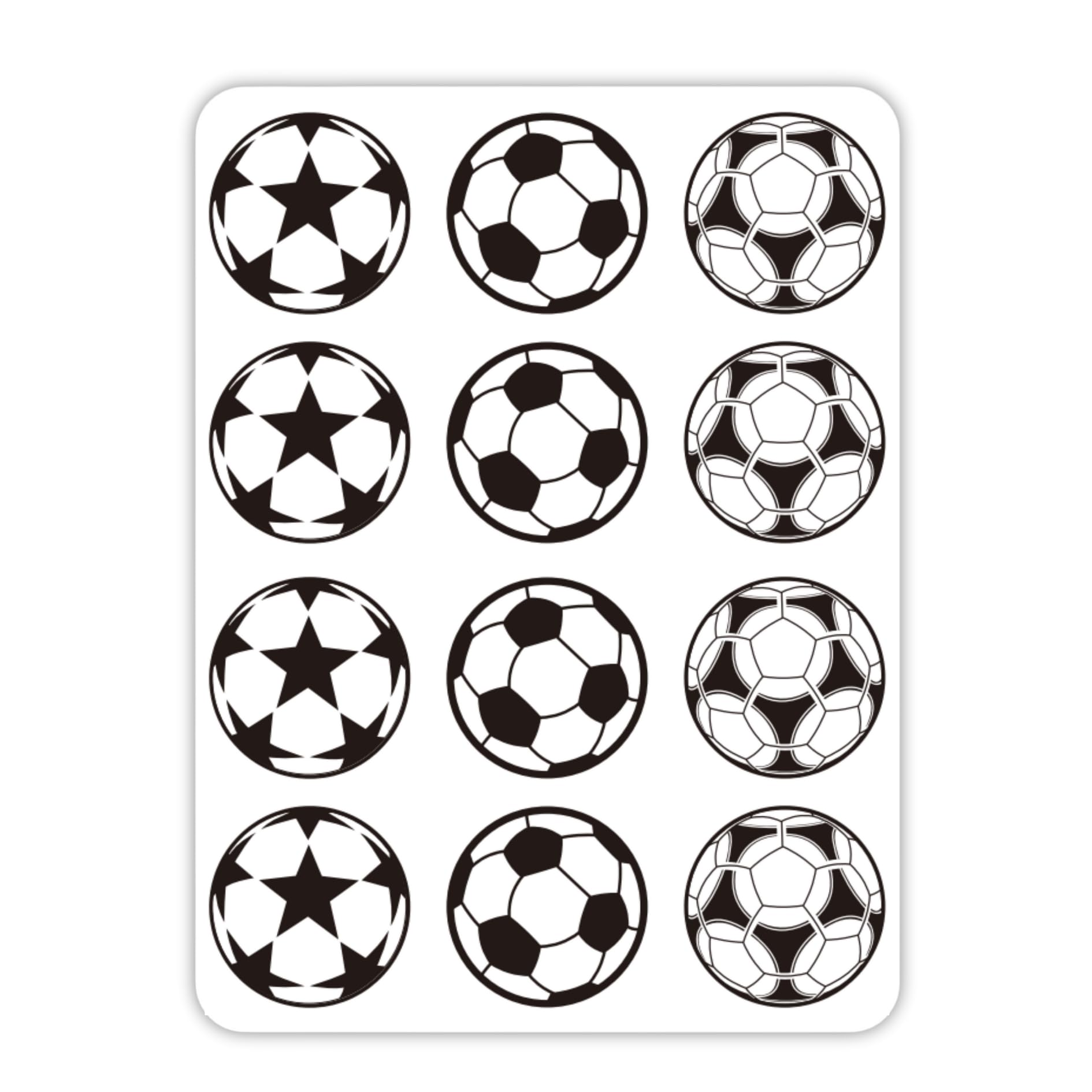 HNTR® Football Stickers | 60 Small Footballs 3.5cm Round Stickers | Fun Birthday Decorations & Football Party Bag Fillers | Reward Stickers for Kids