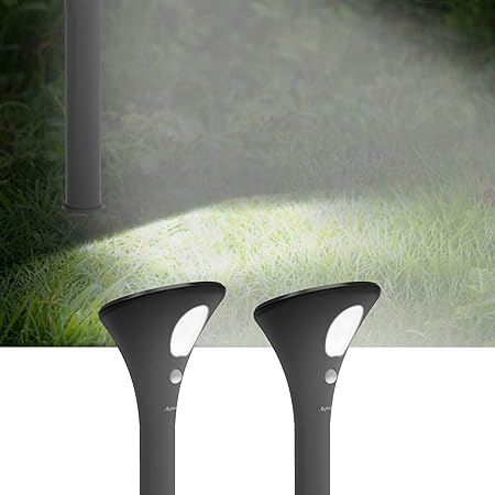 Amazon 最新高輝度 Aquachase ソーラー ガーデンライト庭ライト 屋外用 センサーライト スポットライト Ip65防水 二つ照明モード 自動点灯 消灯 埋め込み式 太陽光パネル充電 耐候性 耐久性 省エネ 高効率 Led 0 5w 65ルーメン モーションセンサー付き 取付簡単 高さ