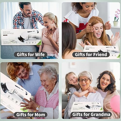 Miniatura 6 de Limpiador eléctrico giratorio 2024 mejorado ajustable inalámbrico para baño, 9 cabezales de cepillo, brazo de extensión IPX7, 2 velocidades, 120