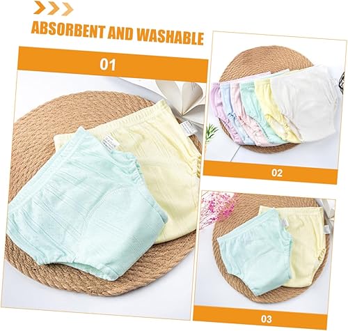 Miniatura 6 de 2 pañales de algodón para niños y niñas, transpirables, lavables, fundas de pañales para niños y niñas, colores mezclados para entrenamiento y viajes