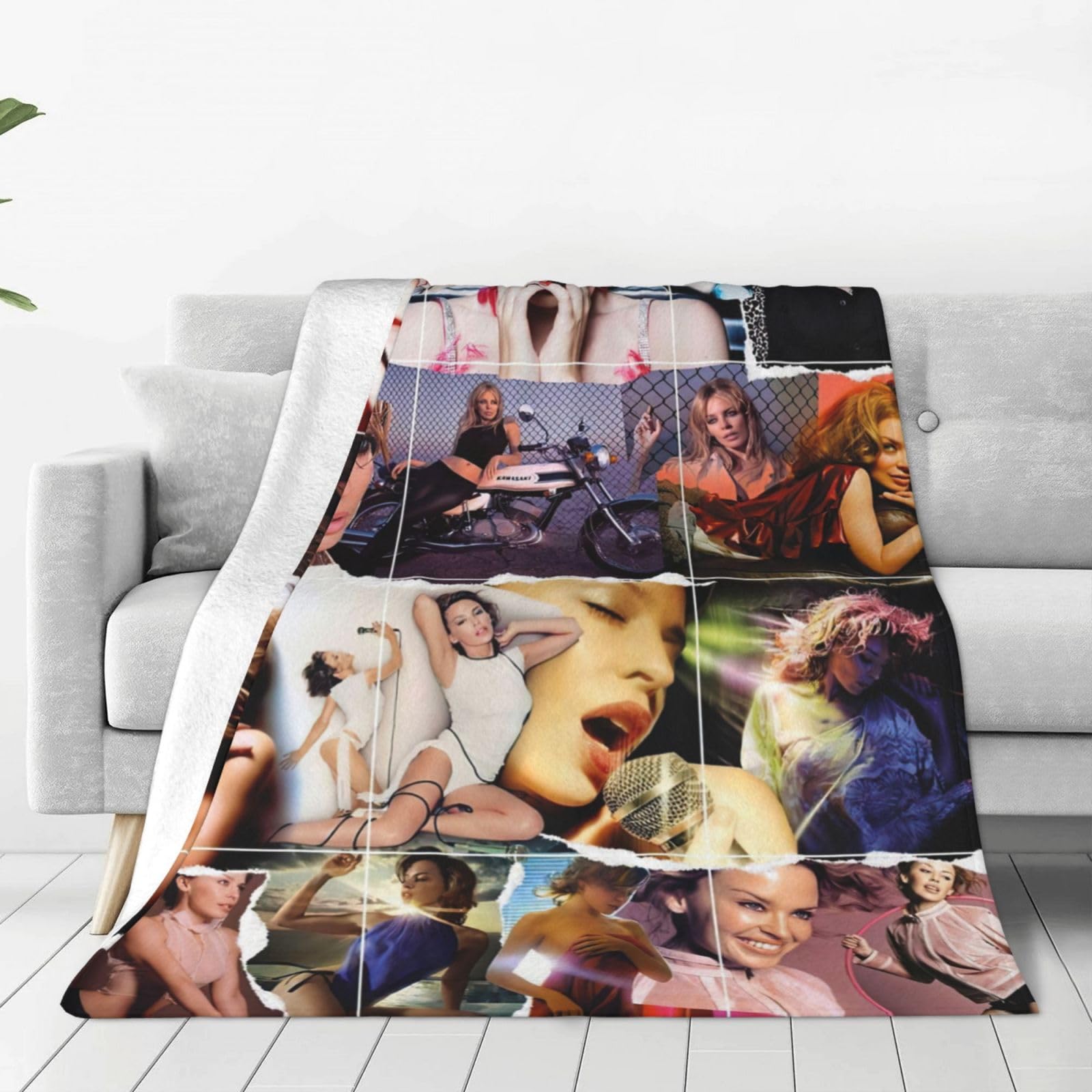 Kylie Great Artist Minogue Throw Blanket Fleece Blanket Breathable Air Conditioner Blankets Twin Size Blankets for All Seasons Soft Blankets for Living Room Outdoor Blankets for Hiking 40"x30"