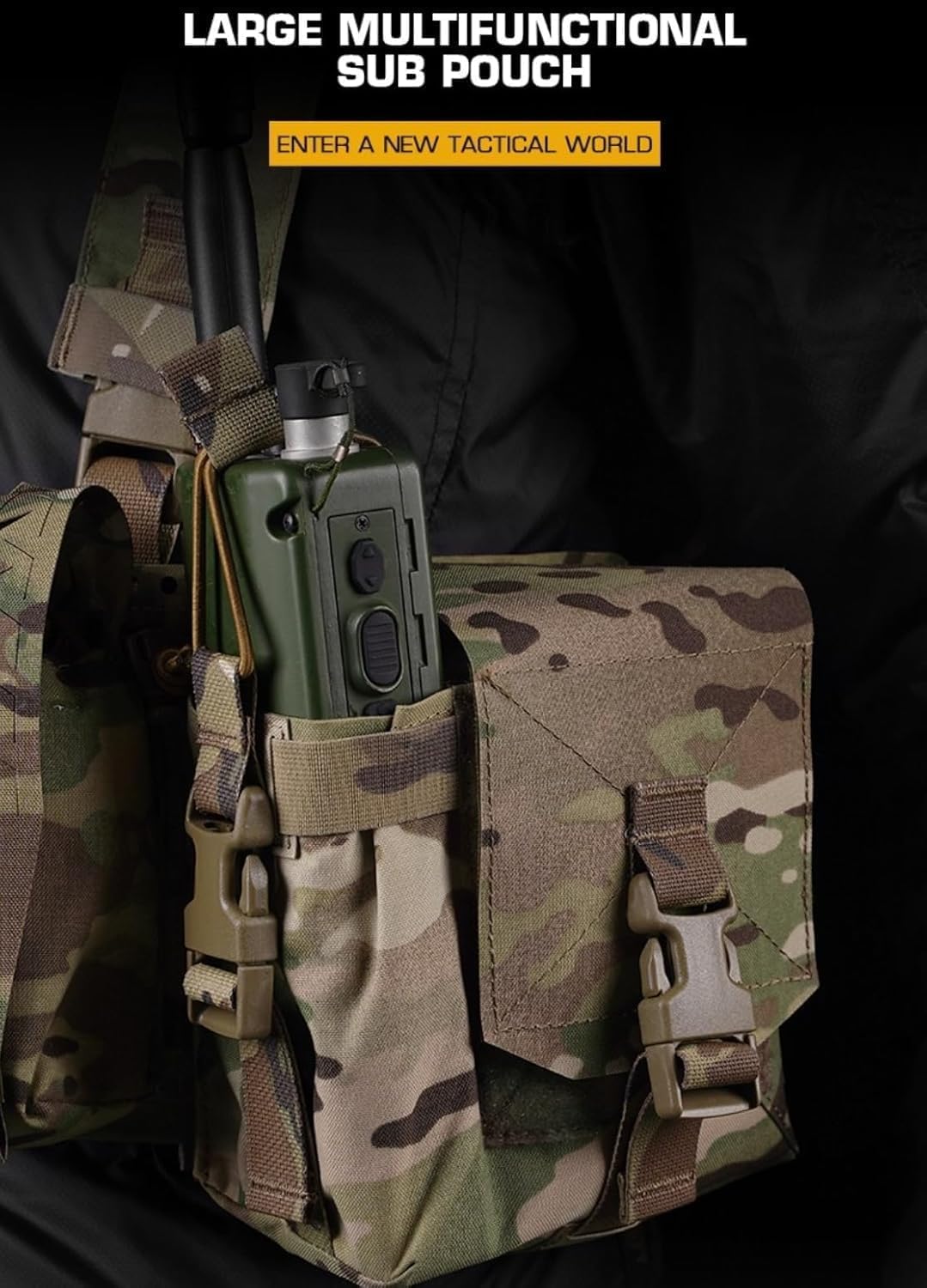 Tactical Multi-Purpose Mutant Pouch Harrls 152 M.PU5 Radios Water Bottles Bag 556 Mag Carrier MOLLE Airsoft