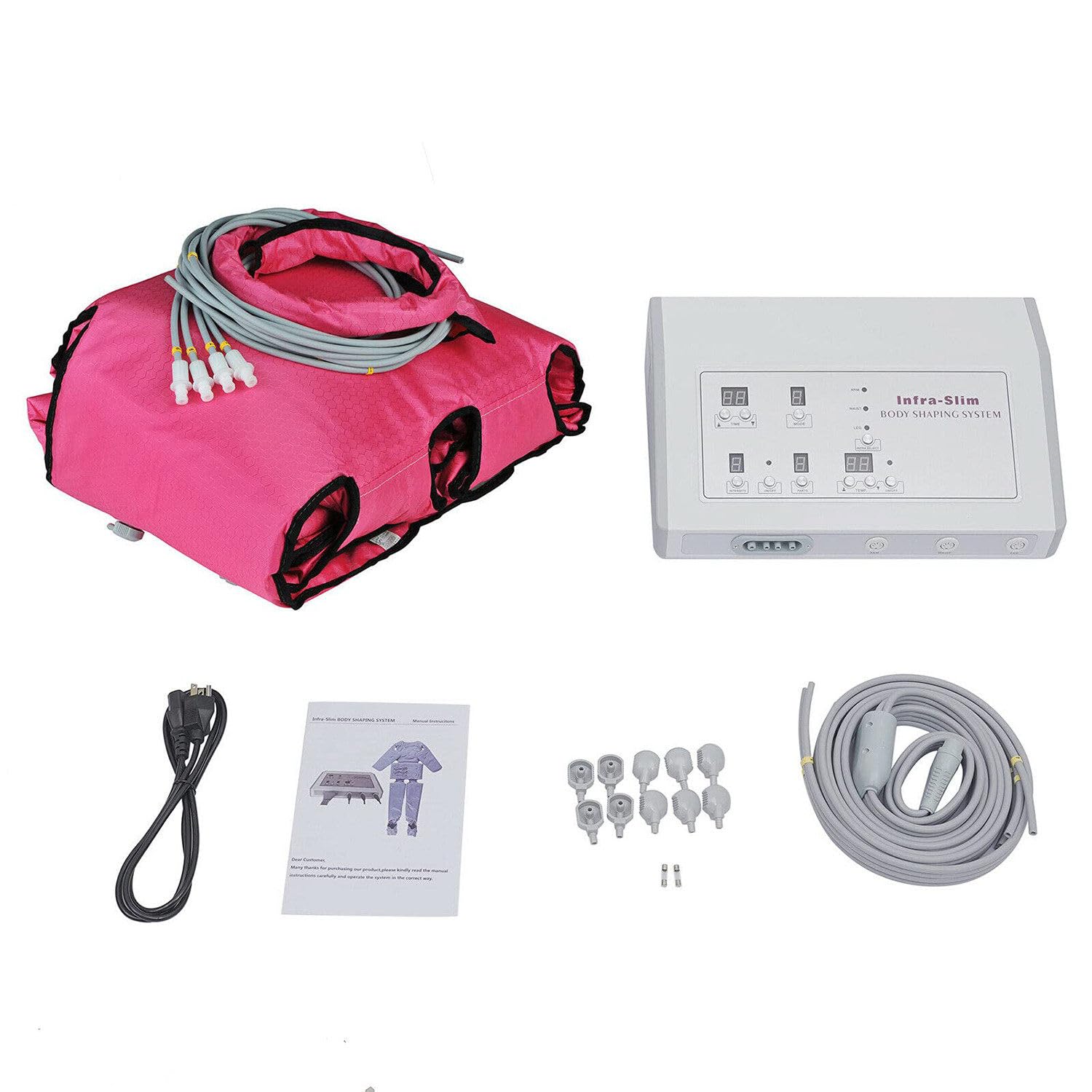 Masajeador de presión de ondas de aire para adelgazamiento, drenaje linfático, terapia de vacío, máquina de presoterapia, relajación muscular, masaje de piernas, brazos, cintura y cuerpo, rosa (r