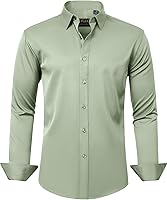 Vista 1 de J.VER Men's Dress Shirts Solid Long Sleeve Stretch Wrinkle-Free Formal Shirt Business Casual Button Down Shirts