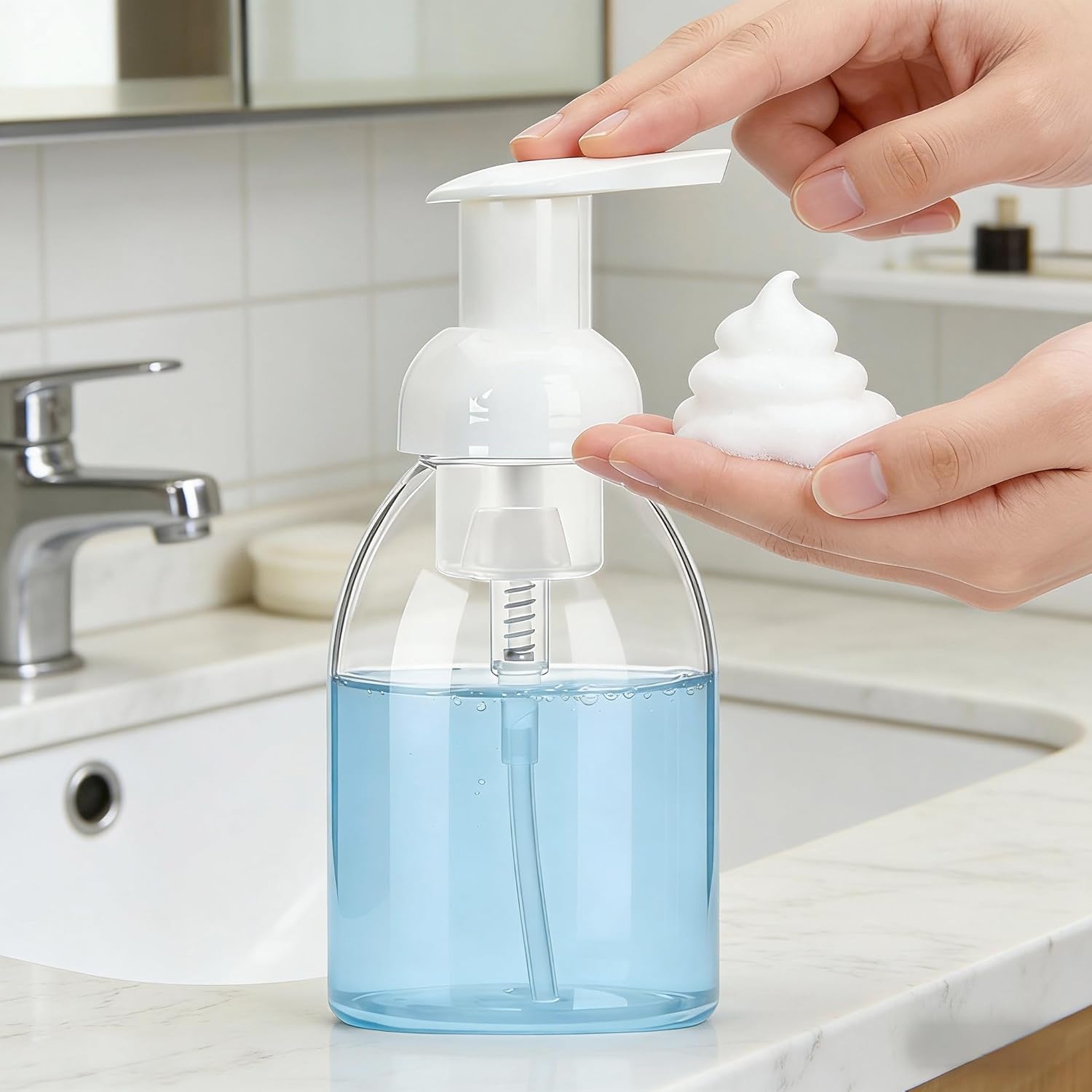 24 Pcs 8 oz Foaming Soap Dispenser Pump Bottles Foam Hand Soap Dispenser Empty Refillable Plastic Container Kitchen Bathroom Commercial Use