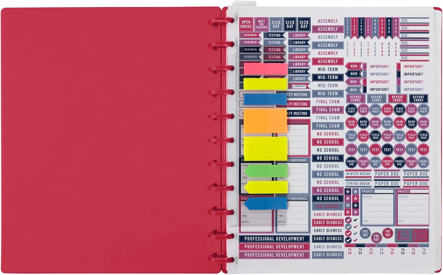 2025-2026 TUL® Discbound Monthly Teacher Planner, Letter Size, Pink, July To June