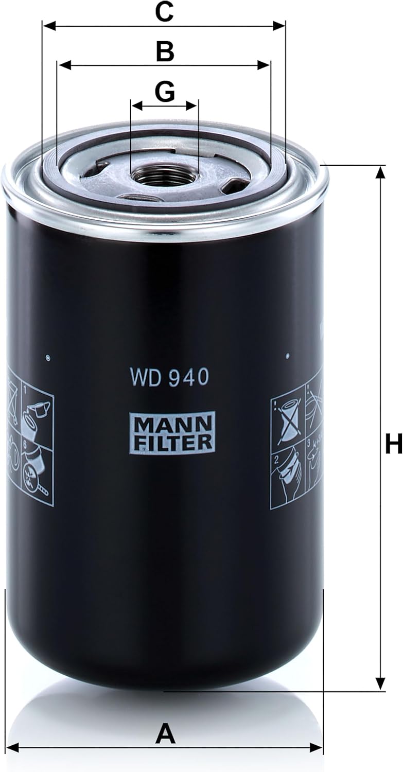 Mann Filter WD940 Spin-On Hydraulic Filter