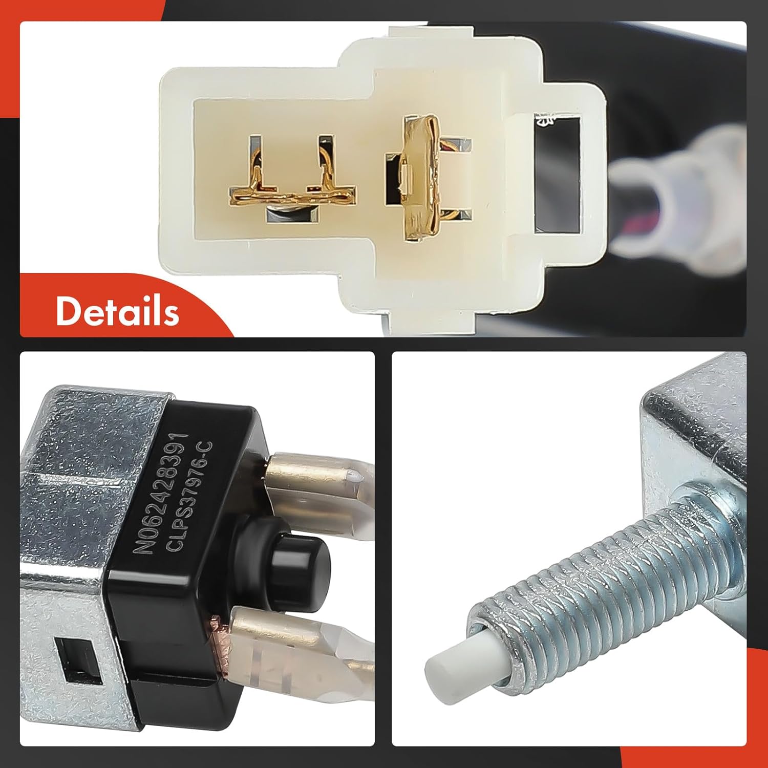 A-Premium Clutch Starter Safety Switch Compatible with Suzuki Grand Vitara, Esteem, Forsa, Samurai, Sidekick, Swift, Vitara, X90 & Chevrolet Metro, Tracker, Sprint & GMC Tracker & Geo Metro, Tracker