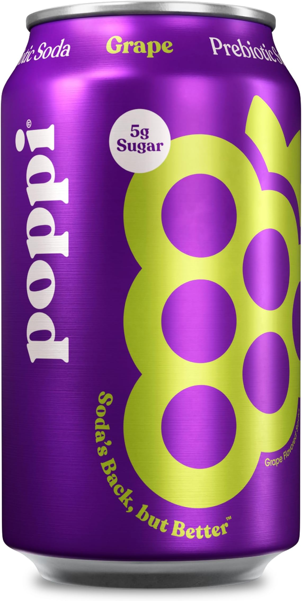 Grape Prebiotic Soda Single, 12 Fl Oz Can