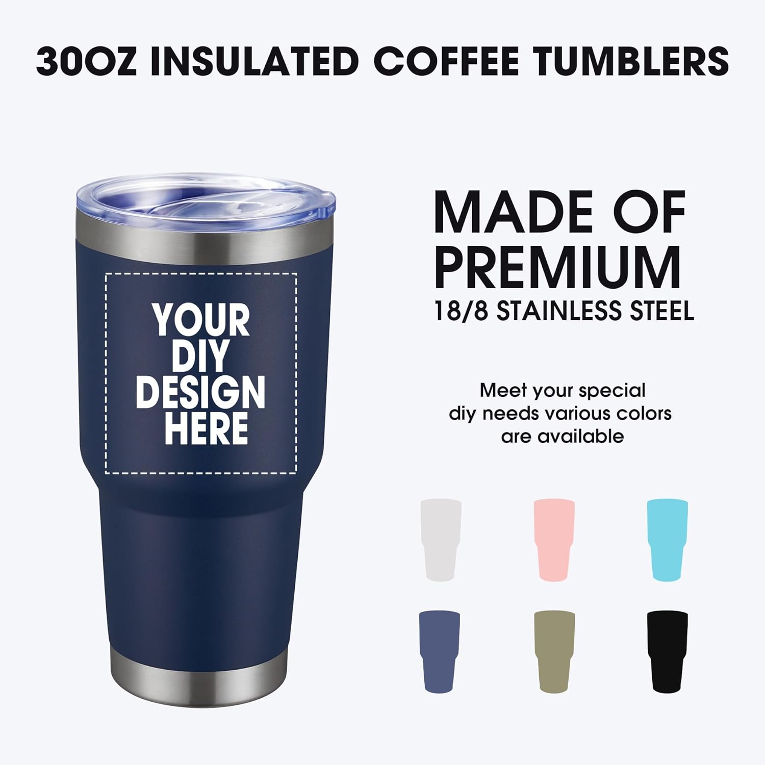 Personalized Custom Tumbler Print in USA 24 Pcs 30oz Stainless Steel Coffee Cup with Lid & Straw Double Wall Insulated Tumbler with Colorful Text Logo Photo - Image 2