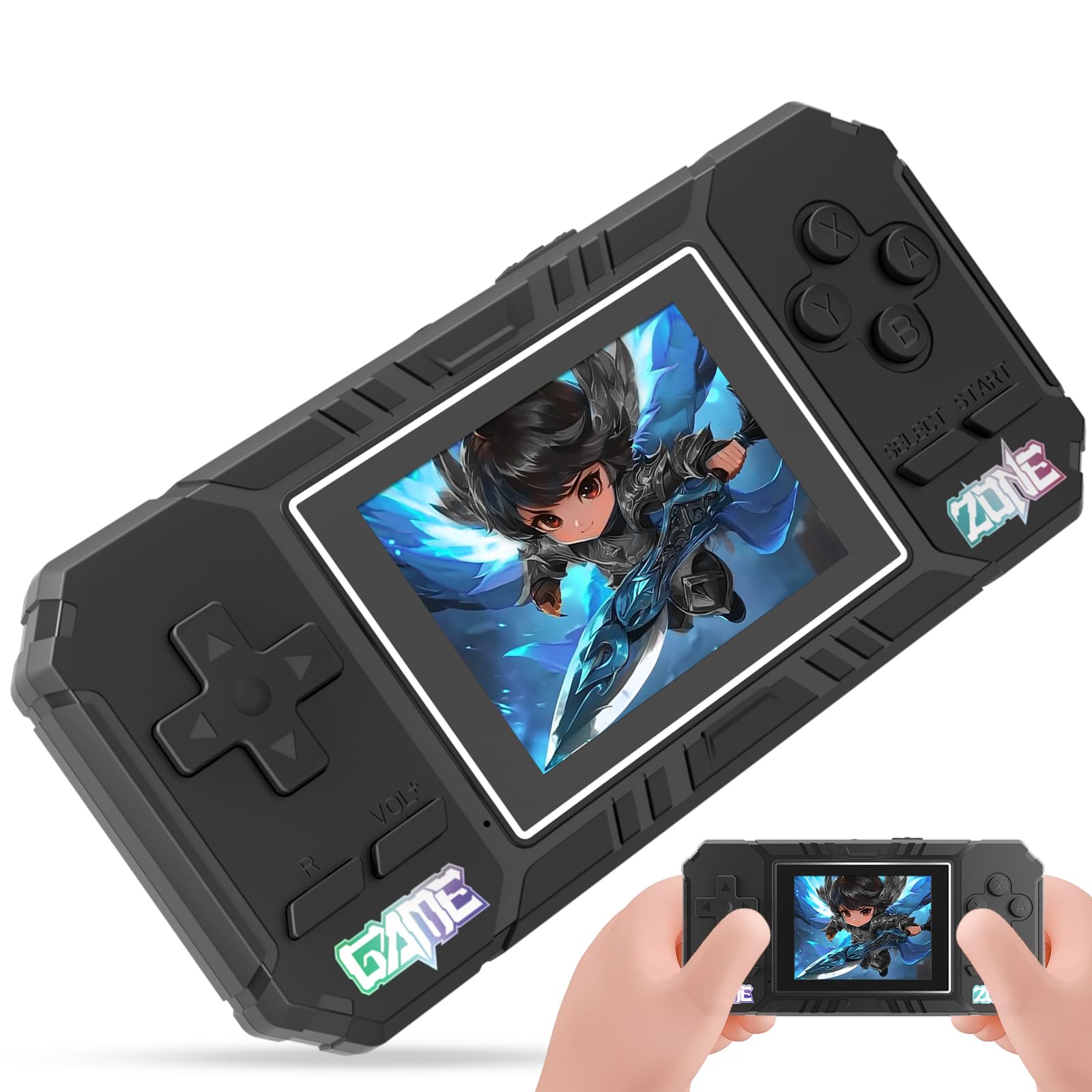 JKV Handheld Game Consoles - 520 Retro Classic Video Games, 1020mAh Rechargeable Battery 2.8" HD Screen, Portable Travel Games Mini Arcade Pocket