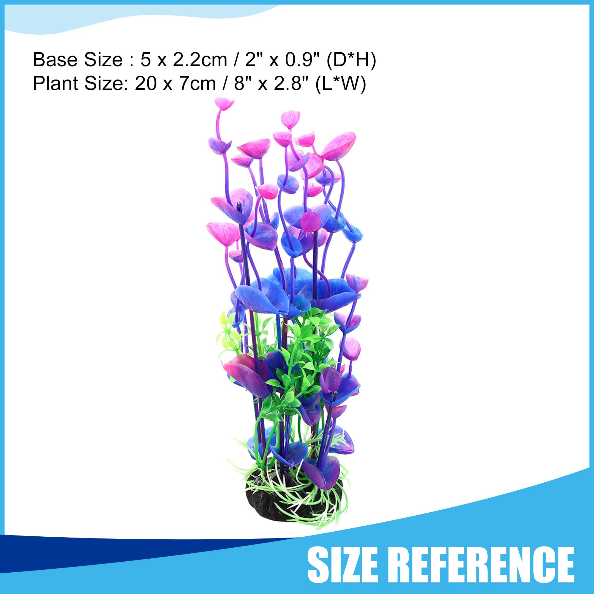 CAPASTEC Aquarium Decoration,Plastic Plant Decoration for Aquarium Landscaping 8.3Inch(Purple Green) - Image 3
