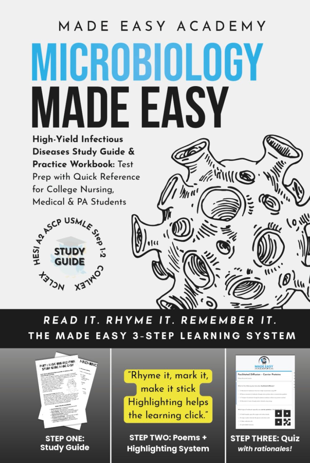 Microbiology Made Easy: High-Yield Infectious Diseases Study Guide & Practice Workbook: Test Prep with Quick Reference for College Nursing, Medical & ... PANCE, COMLEX) (Made Easy Academy Series)