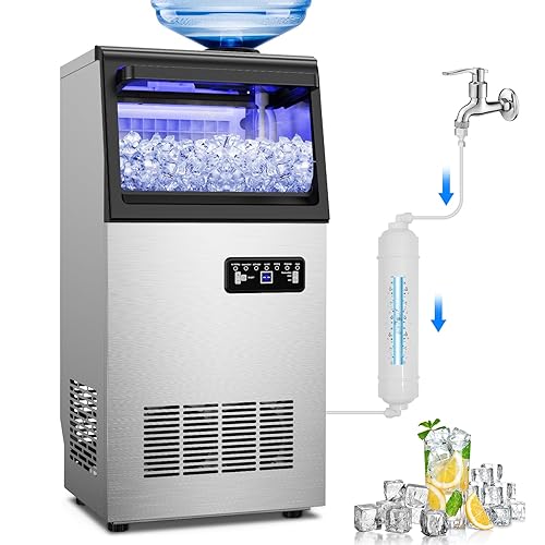 Vista 85 de Nugget Ice Makers - Máquina de hielo de pellets masticables suaves con función de limpieza automática, modo de mezcla de hielo/agua/agua helada, 50