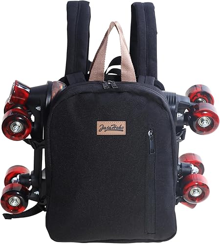 Miniatura 10 de JajaHoho Bolsas para patines de ruedas para mujeres y hombres, mochila multifuncional deportiva para patines de ruedas, patines de hielo, patines en