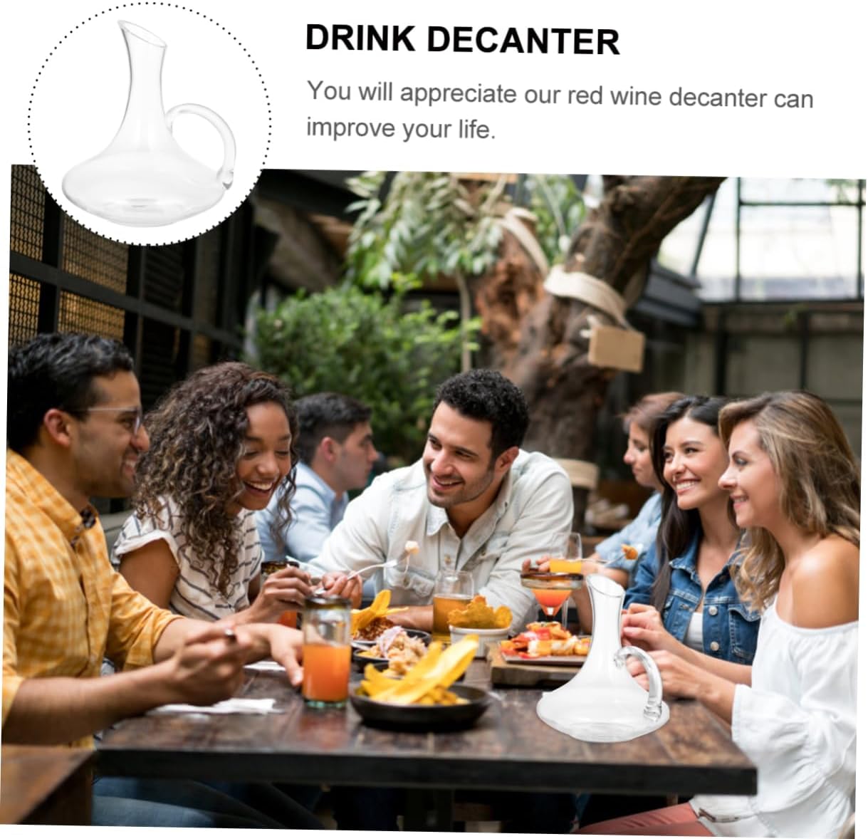 Elegant Glass Wine Decanter with Handle Unique Whiskey Bottle for Home Bar Decoration Wine Lovers and Special Occasions