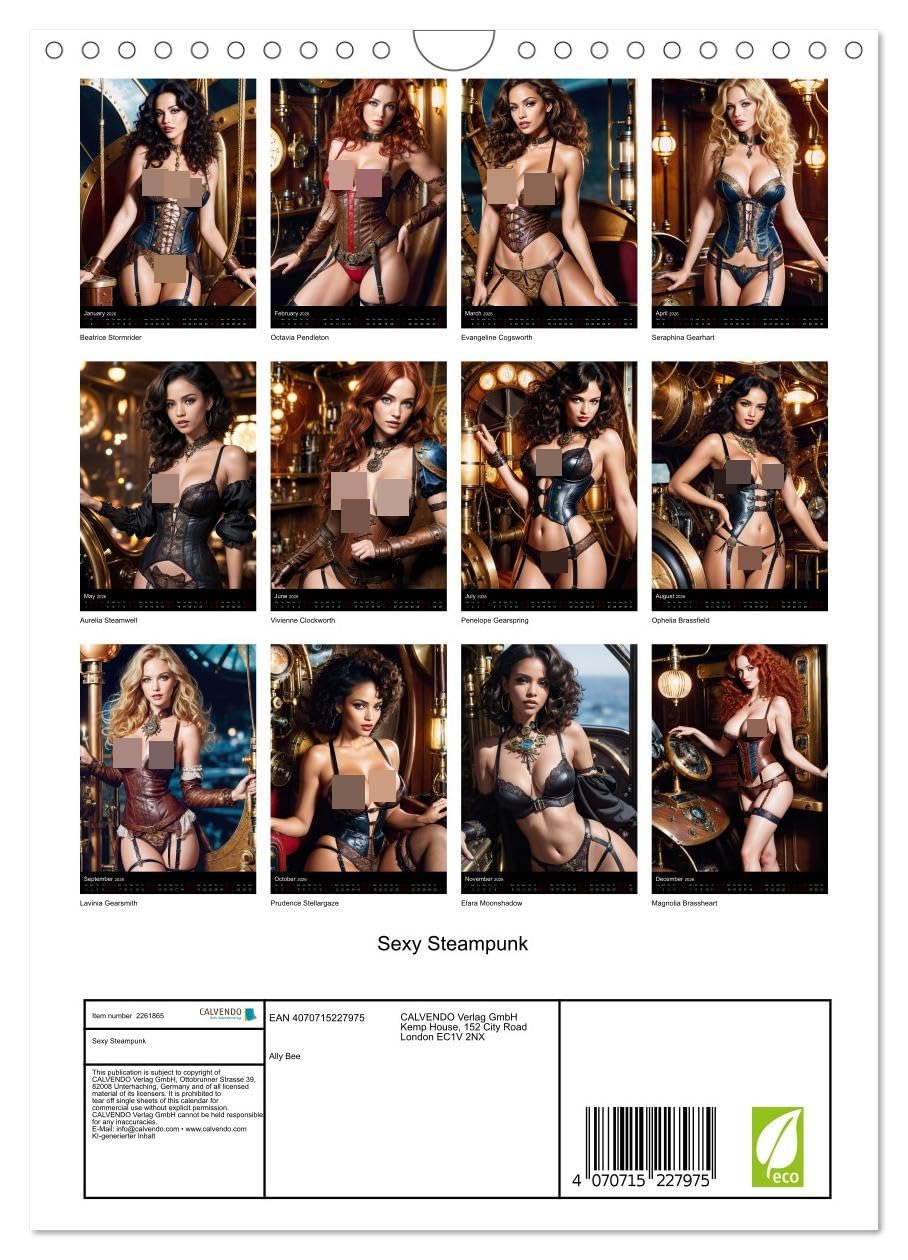 Sexy Steampunk UK-Version (Wall Calendar 2026 DIN A4 Portrait), CALVENDO 12 Month Wall Calendar โ image 1