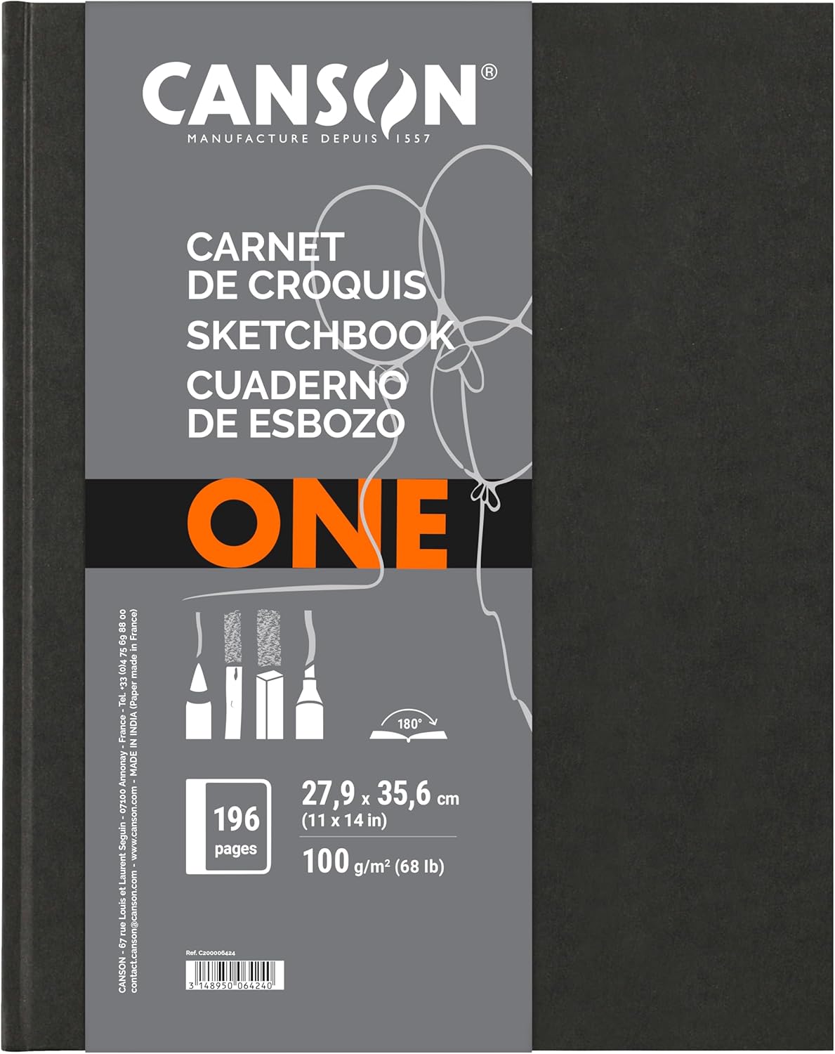 Canson Hardbound Sketchbook, Size 11 x 14 Inches (6424)